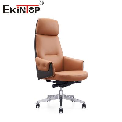 中国 Unwind In Elegance Executive PU Leather Office Chair With Quiet PU Wheels 販売のため