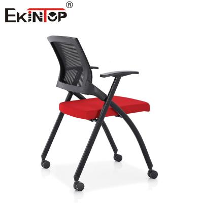 China Ergonomic Training Hall Chairs With Fixed Armrest Nylon Base en venta