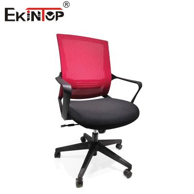 中国 Black and Red Foam Cushion Foldable Training Room Chairs with Wheels 販売のため