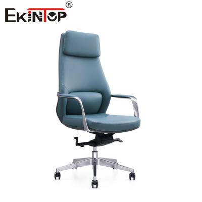China Sleek and Stylish Blue PU Leather Chair for an Impressive Office Aesthetic à venda