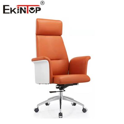 China Sound Absorption Ergonomic Leather Office Chair With Castors for sale