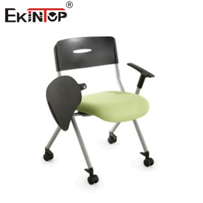 China Modern Foldable Chair With Writing Table Visitor Guest Mesh Back Office Training Chair for sale