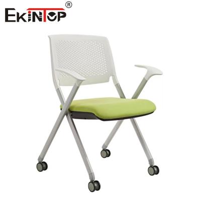 China Modern Style  Foldable Training Chair With Armrests Wheels Grey Painted Base for sale