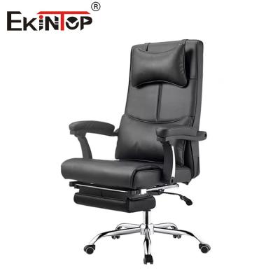 China Multi Functional Leather Office Chair With Reclining And Footrest en venta