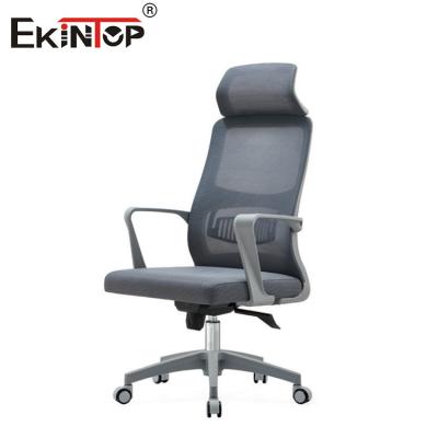 China Ergonomic High-Back Chair Adjustable Headrest and Height-Adjustable Wheels for sale