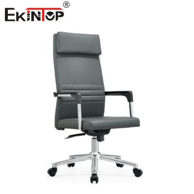 China High Back Leather Executive Office Chair With Armrests And Casters en venta