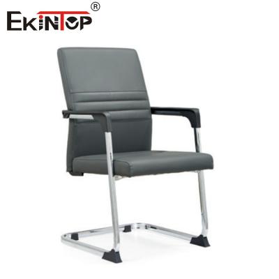 China Mid Back Executive Leather Office Chair With Metal Base And Armrests for sale