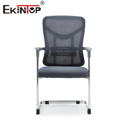 China Gray Mesh Office Chair With Armrests And Metal Frame Modern Style for sale