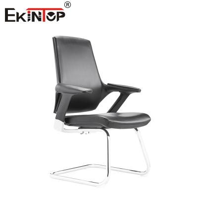 Китай Офисный стул из черной кожи с металлической рамой в коммерческом стиле продается
