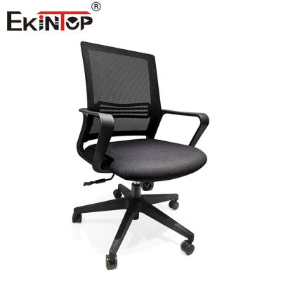 China Mesh Back Black Training Chairs With Armrests For Learning And Training for sale
