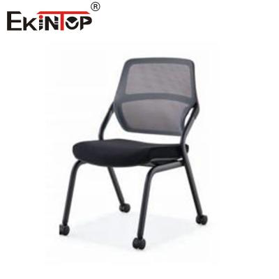 China Modern Style Stackable Training Chair With Wheels And Mesh Material for sale