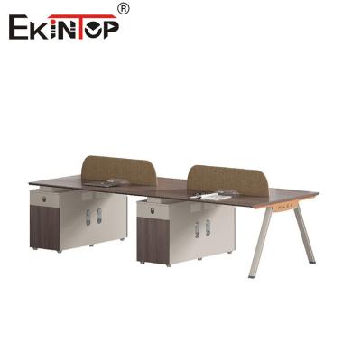 China Cost-Effective 4-Person Office Workstation With Customizable Metal Frame Te koop