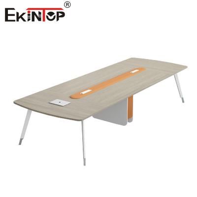 中国 Discounted Modern Style Walnut Conference Table With Metal Legs 販売のため
