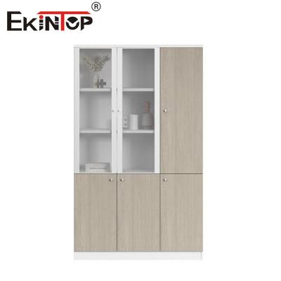 中国 Walnut - Colored High - Quality File Cabinet With Glass Cabinet Doors Storage 販売のため