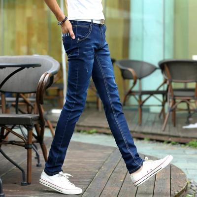 China Tall  Juniors / Womens Slim Straight Leg Jeans Dark Blue Anti - Pilling Fade Proof for sale