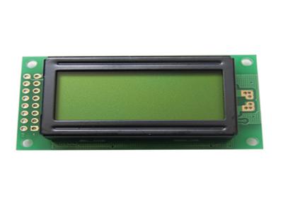 Chine Type vert jaunâtre lignes d'ÉPI de module d'affichage d'affichage à cristaux liquides de matrice de points 0802 du caractère 2 à vendre