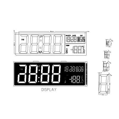 China Exhibición del reloj del calendario del dígito del LCD de la pantalla LCD del conector pin HTN en venta