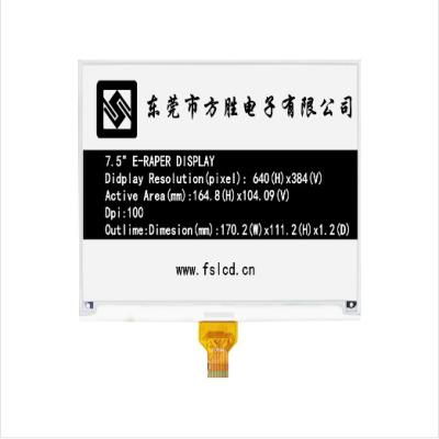 China 7.5 Inch 640x384 Dots E Paper Screen Spi E Ink for Shelf Label for sale