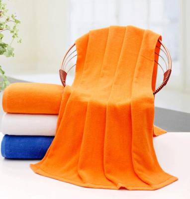 China Hot sale 21S cotton+polyester blend plain terry bath towel for wholesale, 3colors available, logo embroidered if needed for sale