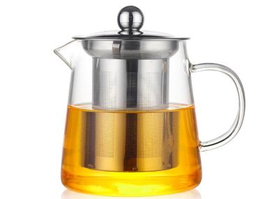 China Handmade 450ml Borosilicate Tea Pot Glass Teapot With Infuser And Lid for sale