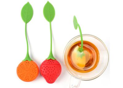 China chá livre amigável Infuser do copo de Infuser BPA do chá do silicone da forma da morango de 19.5x5x2cm Eco único à venda