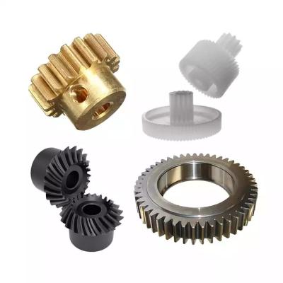 China Precision CNC Turning Parts Stainless Steel Copper Brass Plastic Bevel Pinion Spur Gear for sale