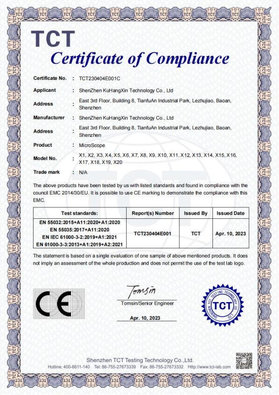 CE - Shenzhen Kuhangxin Technology Co., Ltd