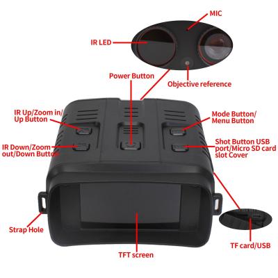 中国 NVGデジタルの赤外線ナイト ビジョンゴーグルの双眼鏡の赤い微光フル カラー4K UHD 8Xのズームレンズ 販売のため
