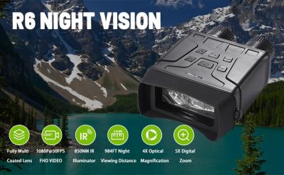 China binóculos pretos da visão de Nite dos óculos de proteção da visão noturna binocular do Abs do sensor de 1080p CMOS à venda