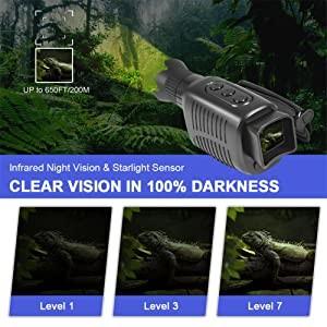 China 1080P Digital Monocular Night Vision Long Range 1200Mega Pixel for sale