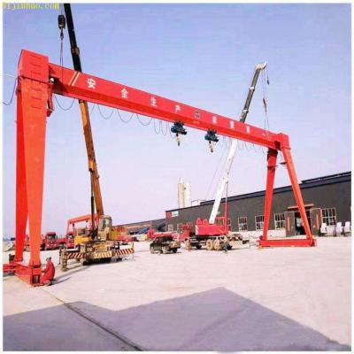 China 5t 10t Wireless Remote Control Single Girder Gantry Crane For Outdoor Cargo Yard for sale