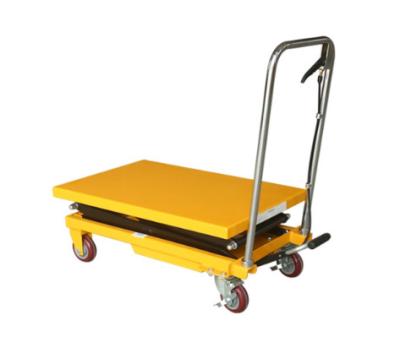 China High Performance  350Kg  770Lb Manual Scissor Lift Table With Caster for sale