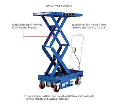 China Easy To Operate Portable Semi Electric Scissor Lift Platform Cart 500kgs for sale