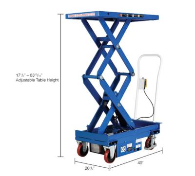 China ISO Mobile Hydraulic Scissor Lifting Table Cart 750KG Lifting Equipment for sale