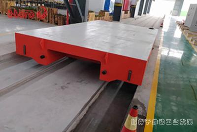 China Material Transporting Heavy Duty Transfer Cart 50 Ton Rail Guided With Frequency Converter for sale