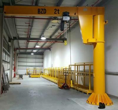 China A3 2T 5T Column Cantilever Jib Crane Hoist Remote Control Rotary for sale