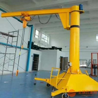 China 2000-6000mm Beam Mobile Floor Jib Crane Hoist Pendant Pushbutton Control for sale