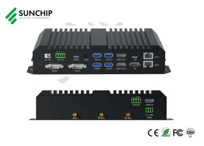 China RK3588 8K UHD HD IO Dual Gigabite Ethernet Media Player RS485 Port 6TOPS Computing Power for sale