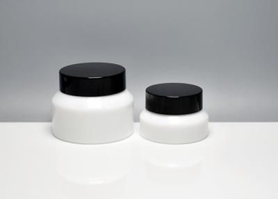 China JG-X31, 15ml 50ml opal white glass skincare jars, glass primary cosmetic packaging for medical skincare for sale