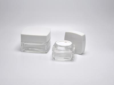 China JG-SR30,SR50 30ml&50ml clear square glass cosmetic jar with square lid, eco friendly cosmetic containers wholesale for sale