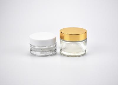 China Sustainable Classic Custom 30G 1oz Wholesale Cosmetic Cream Glass Jars, Recycled Glass Cosmetic Containers Packaging for sale