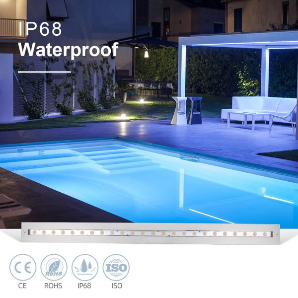 Quality Underwater Linear Pool Lamp IP68 48W RGB Stainless Steel 316 for sale