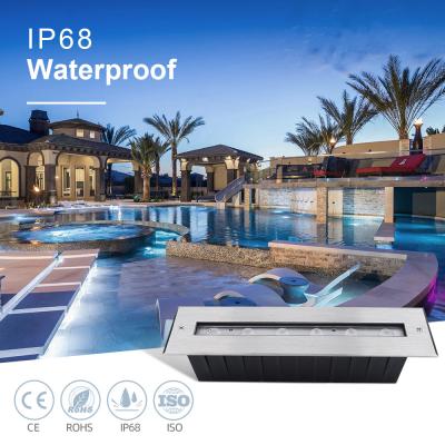 China New rectangle bright asymmetrical beam IP68 SS316L underwater light LED submersible light linear inground light wall was Te koop