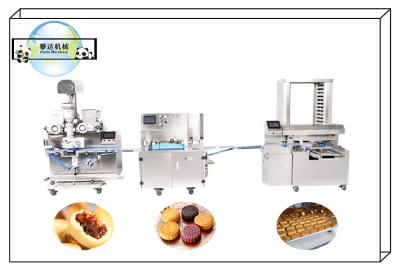 China Chocolate Filling Moon Cake Production Line,Center Filled Moon Cake Making Machine, Moon Cake Processing Line Equipment for sale