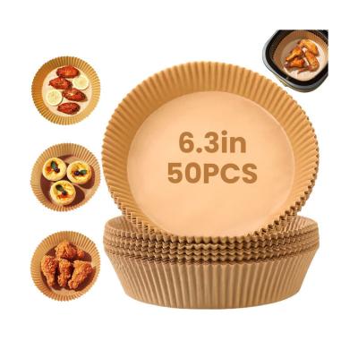 China Disposable Air Fryer Paper Liners Round Shape Water Oil Resistant 16cm Diameter for sale