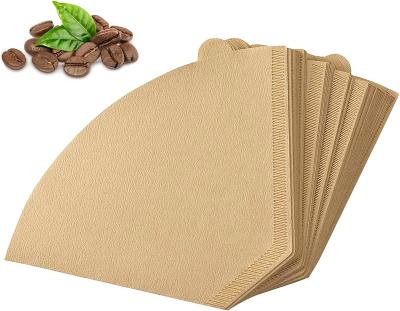 China 100% Pure Wood Paddle Cone Coffee Filter Paper White 100pcs V60 for sale