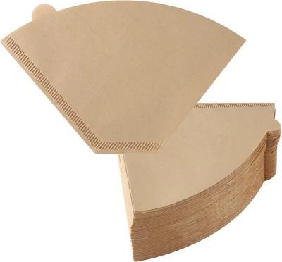 China V60 Biodegradable Wood Pulp Cone Coffee Filter Paper For 1 - 4 Cups 100 Sheets for sale