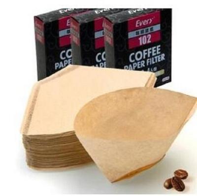 China Wood Pulp Disposable Cone Coffee Filter Paper Size 4 White Cone Shaped Filter for sale