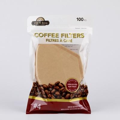 Chine Sac adapté aux besoins du client par papier filtre d'égouttement de café de la personne V60 de la pâte de bois vierge 2-4 à vendre