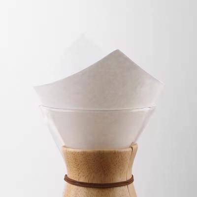 China 30x30cm Pour Over Glass Pot Chemex Coffee Filter Paper White And Brown for sale